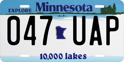 MN license plate 047UAP