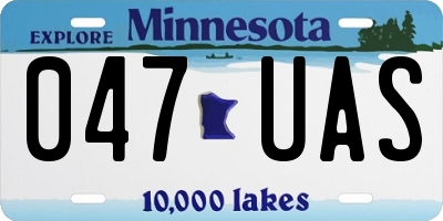 MN license plate 047UAS