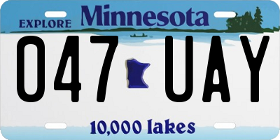 MN license plate 047UAY