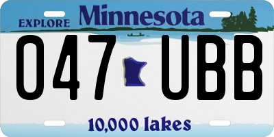 MN license plate 047UBB