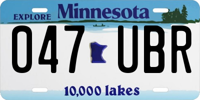 MN license plate 047UBR