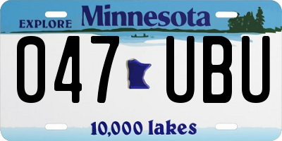MN license plate 047UBU