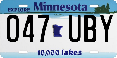MN license plate 047UBY