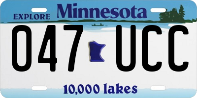 MN license plate 047UCC