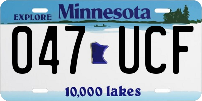 MN license plate 047UCF