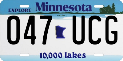 MN license plate 047UCG