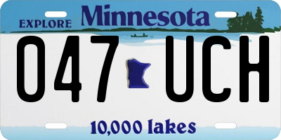 MN license plate 047UCH