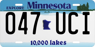 MN license plate 047UCI