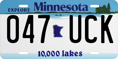 MN license plate 047UCK
