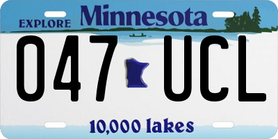 MN license plate 047UCL