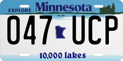 MN license plate 047UCP