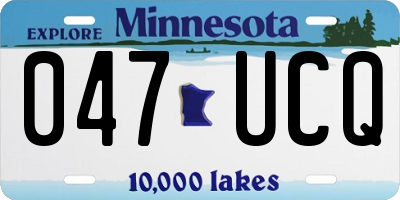 MN license plate 047UCQ