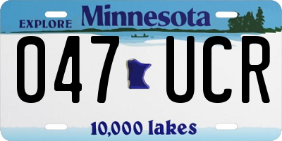 MN license plate 047UCR