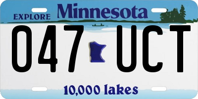 MN license plate 047UCT