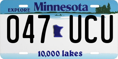 MN license plate 047UCU