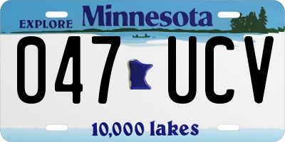 MN license plate 047UCV