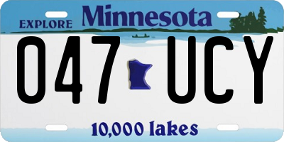 MN license plate 047UCY