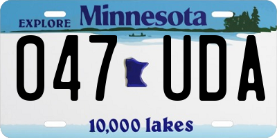 MN license plate 047UDA