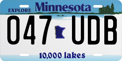 MN license plate 047UDB