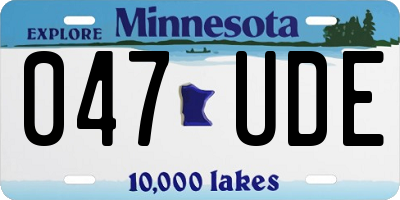 MN license plate 047UDE