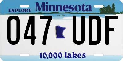 MN license plate 047UDF
