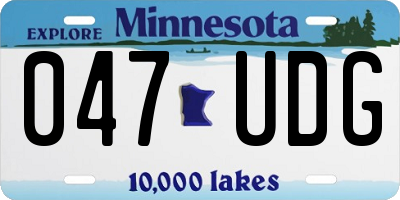 MN license plate 047UDG