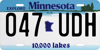 MN license plate 047UDH