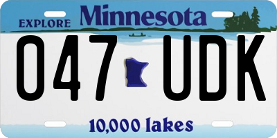 MN license plate 047UDK