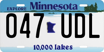 MN license plate 047UDL