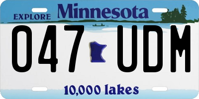 MN license plate 047UDM