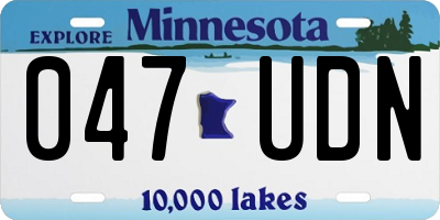 MN license plate 047UDN