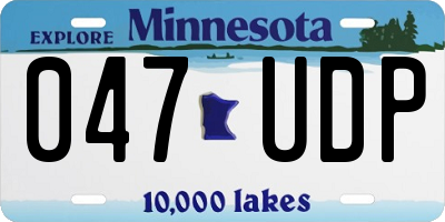 MN license plate 047UDP