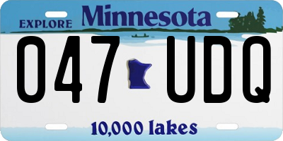 MN license plate 047UDQ