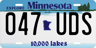 MN license plate 047UDS