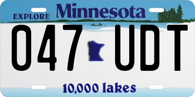 MN license plate 047UDT