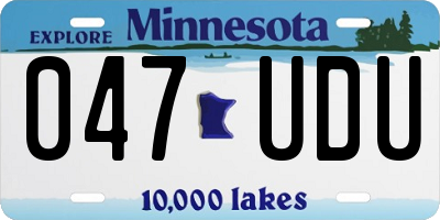 MN license plate 047UDU