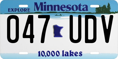 MN license plate 047UDV