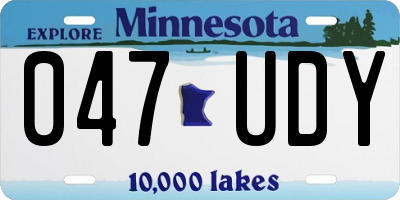 MN license plate 047UDY