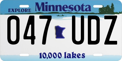 MN license plate 047UDZ