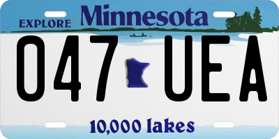 MN license plate 047UEA