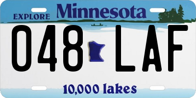 MN license plate 048LAF