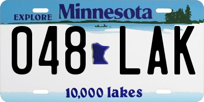 MN license plate 048LAK
