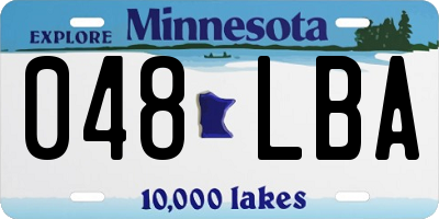 MN license plate 048LBA