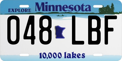 MN license plate 048LBF