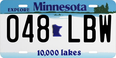 MN license plate 048LBW
