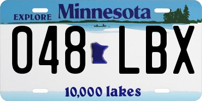 MN license plate 048LBX