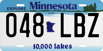 MN license plate 048LBZ
