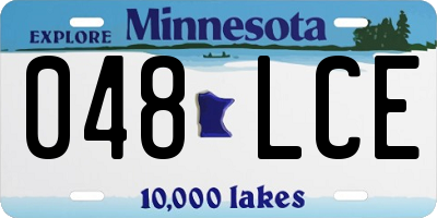 MN license plate 048LCE