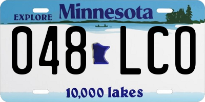 MN license plate 048LCO