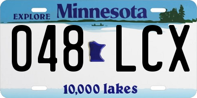 MN license plate 048LCX